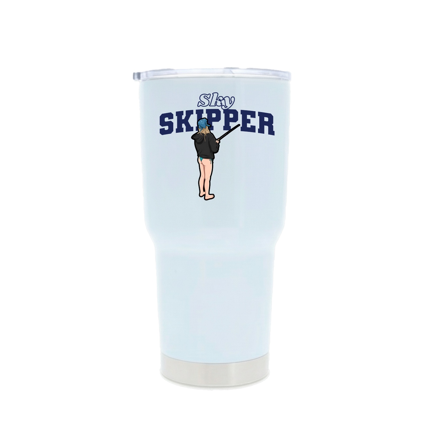 30oz Stainless Steel Tumbler — Name Arch in White