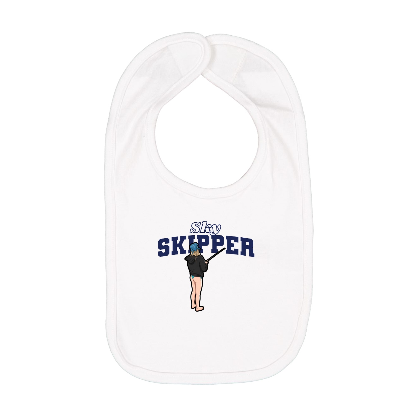 Infant Bib — Name Arch in White