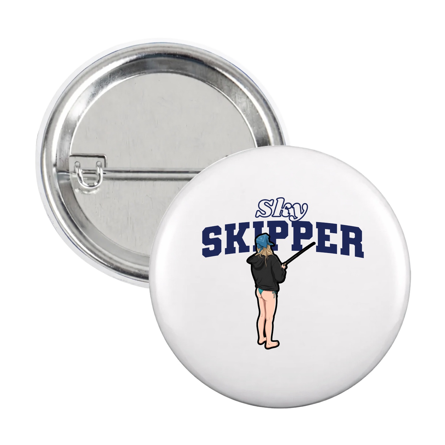 Game Day Button — Name Arch in White