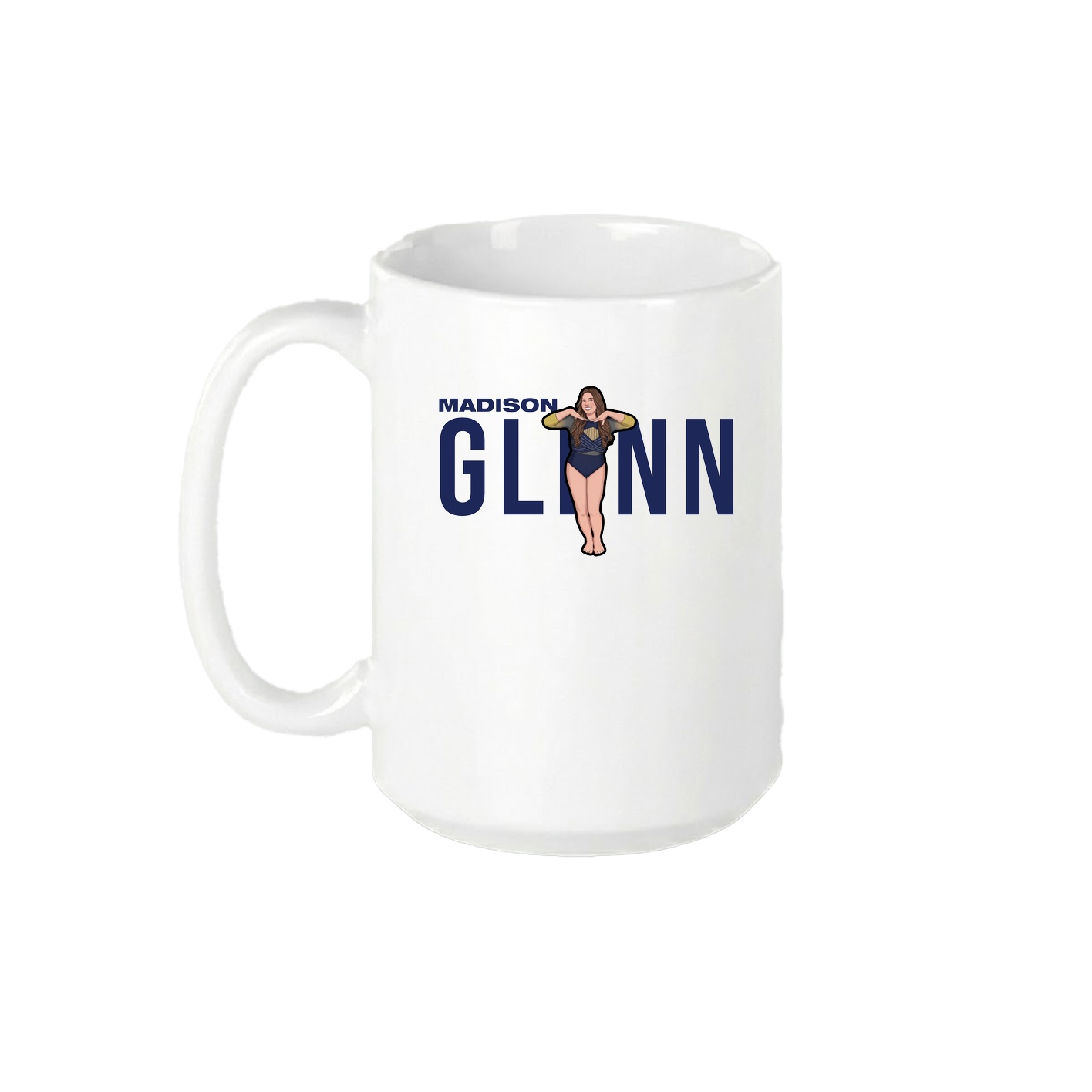 15oz Coffee Mug — Player Name in White