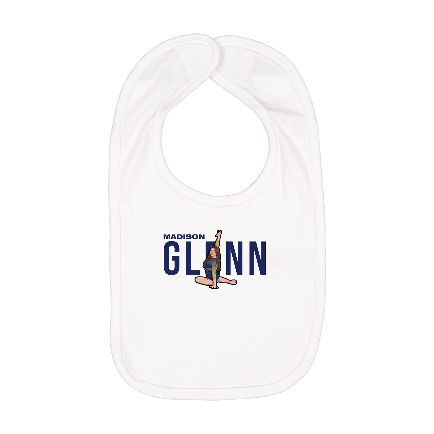 Infant Bib — Player Name in White