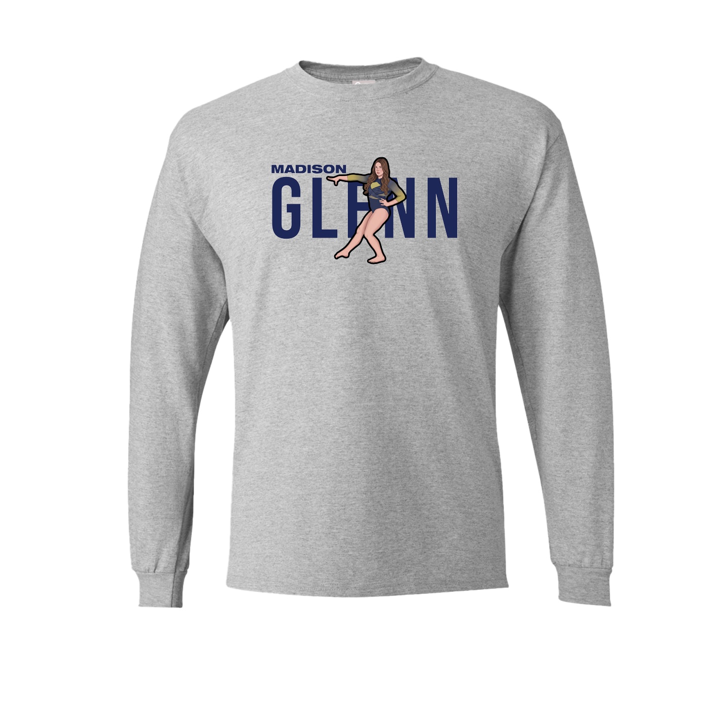 Long Sleeve Tee — Player Name in Grey