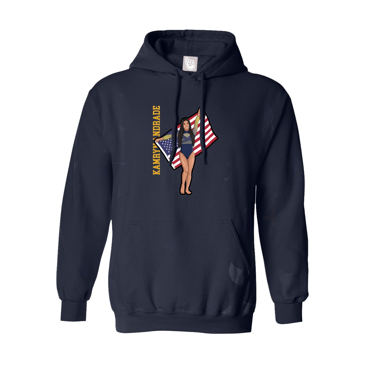 Youth Hoodie — Name Vertical in Navy