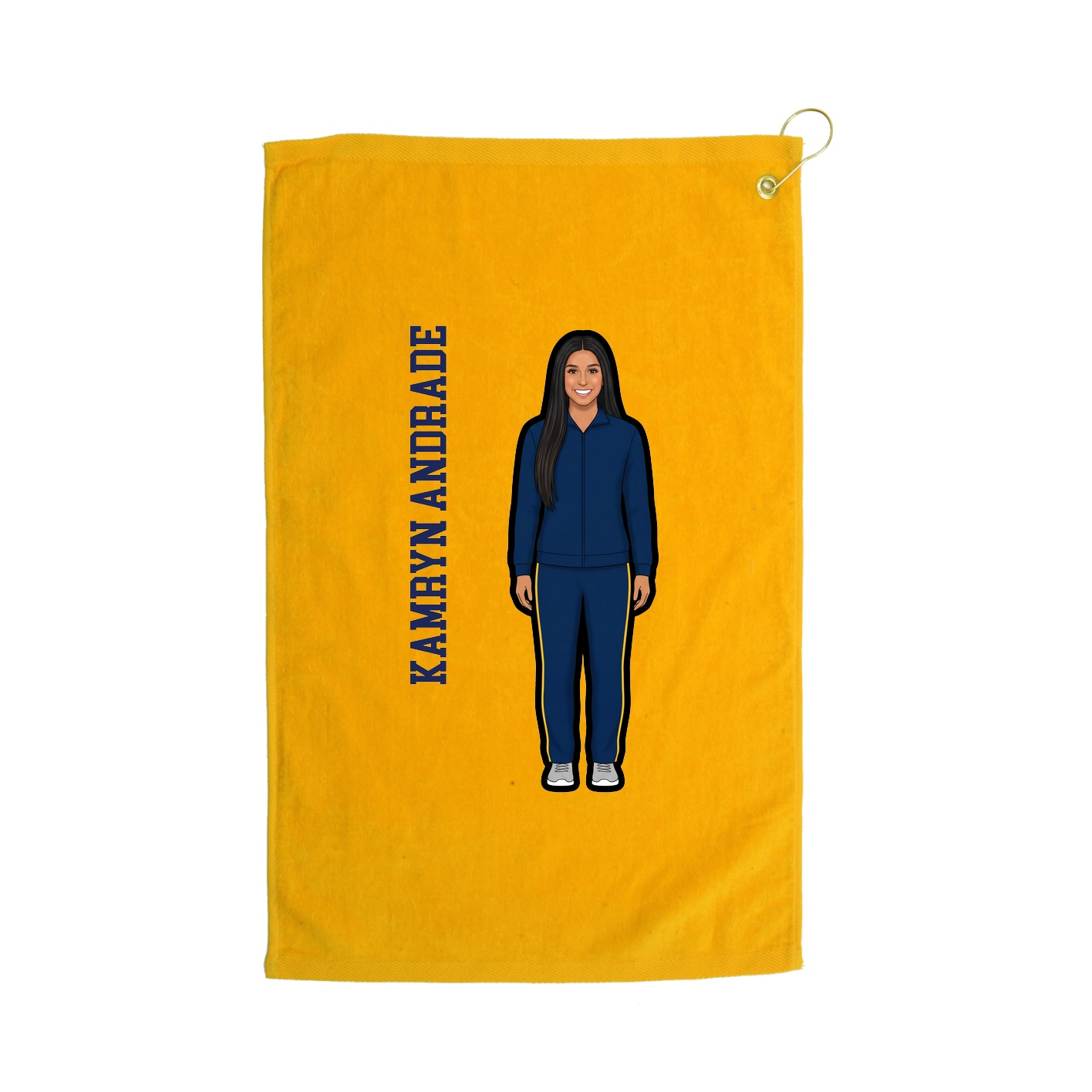 Golf Towel — Name Vertical in Gold