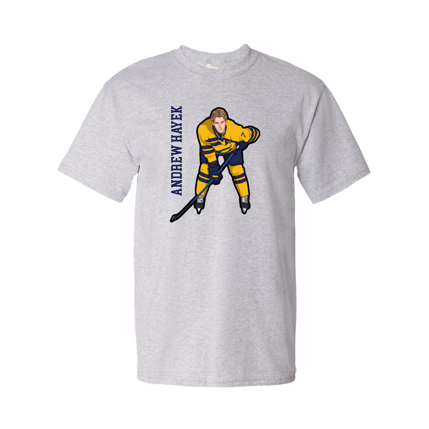 Youth Tee — Name Vertical in Grey
