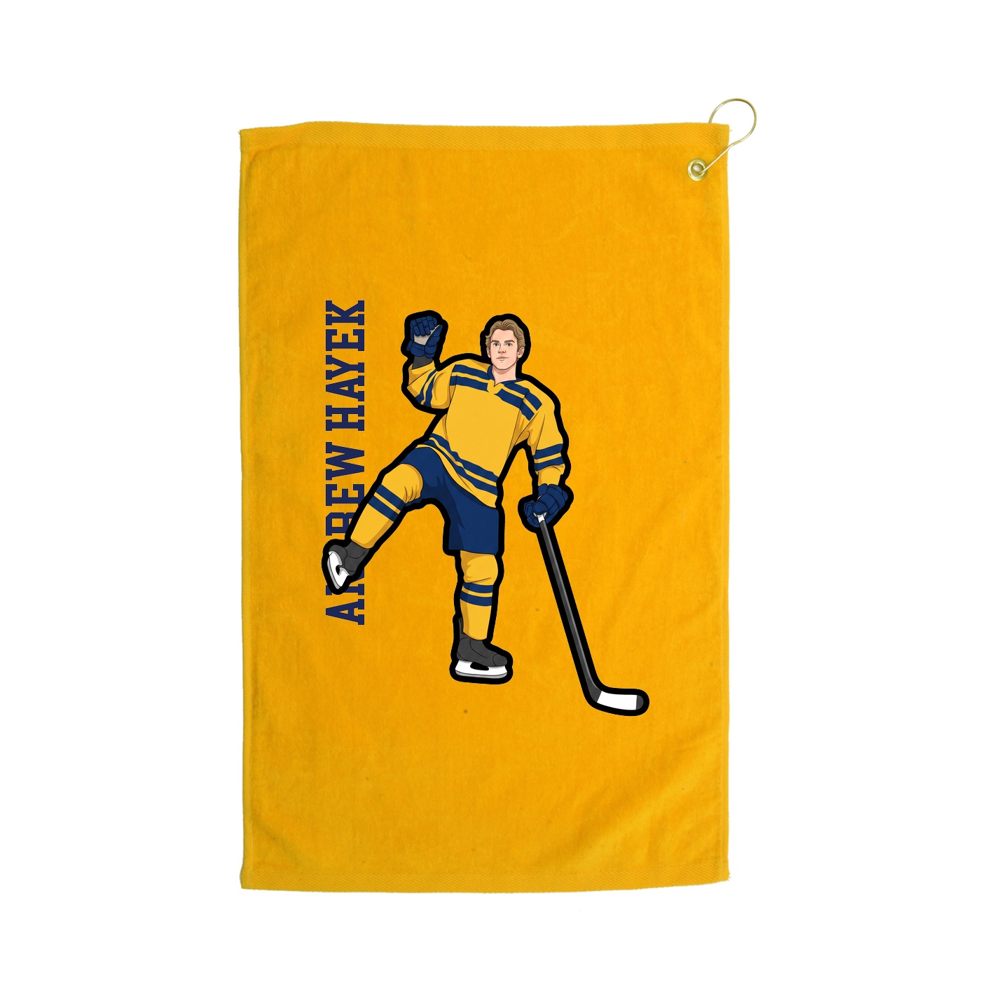 Golf Towel — Name Vertical in Gold