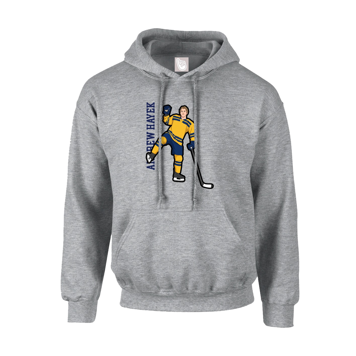 Hoodie — Name Vertical in Grey