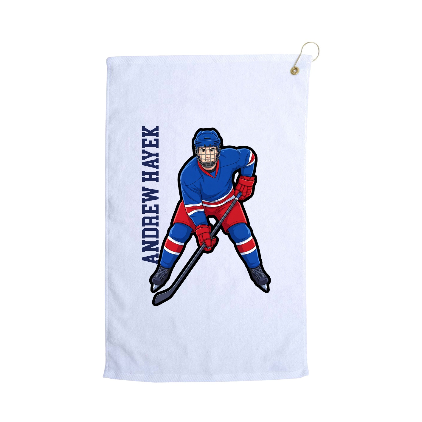 Golf Towel — Name Vertical in White