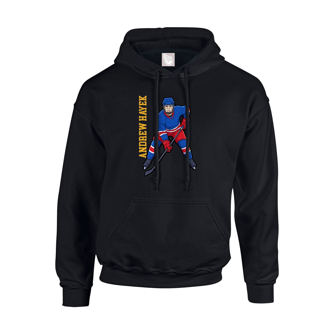 Youth Hoodie — Name Vertical in Black