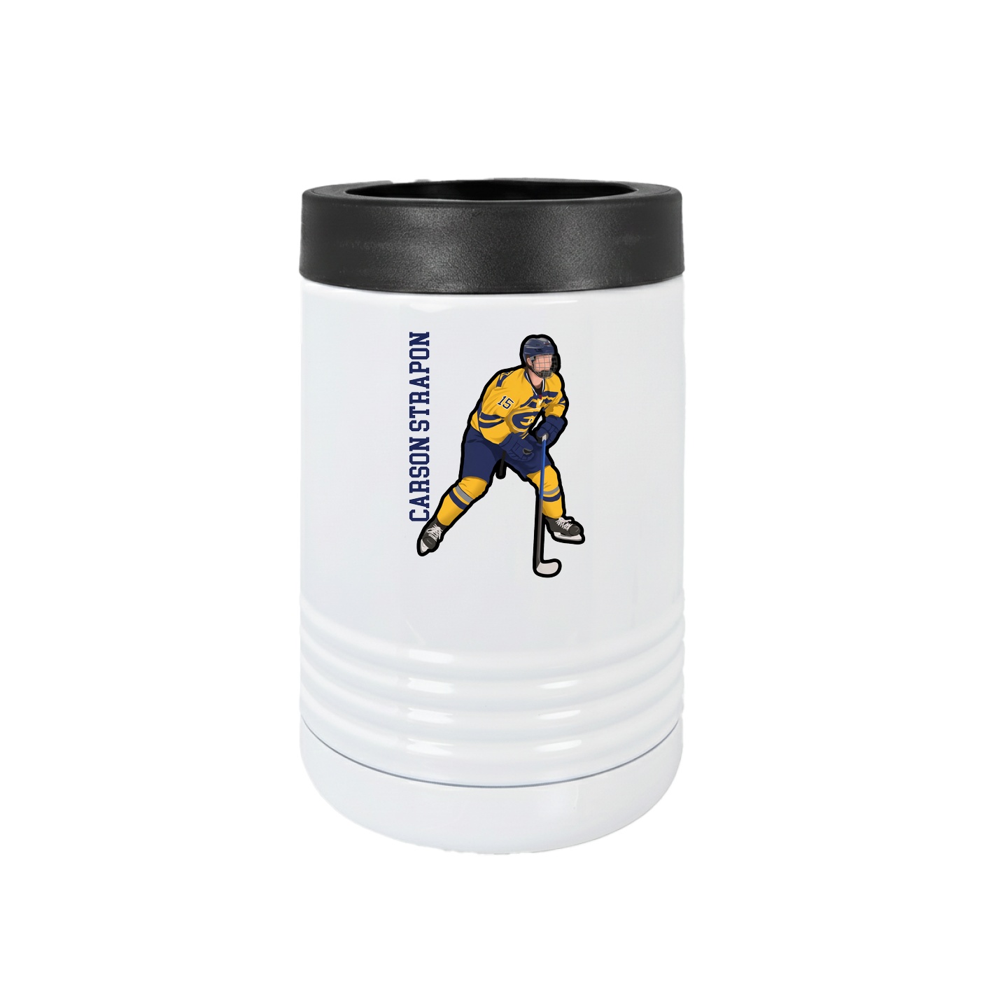 Beverage Holder — Name Vertical in White