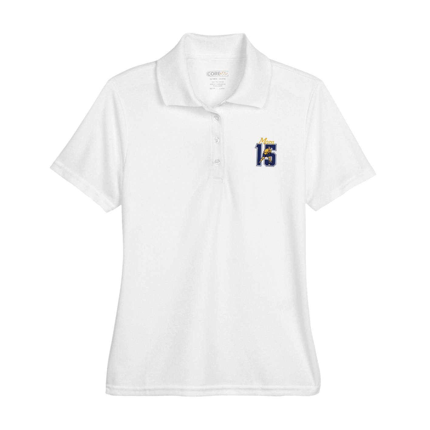 Womens Performance Polo — Mothers Day Shirsey in White