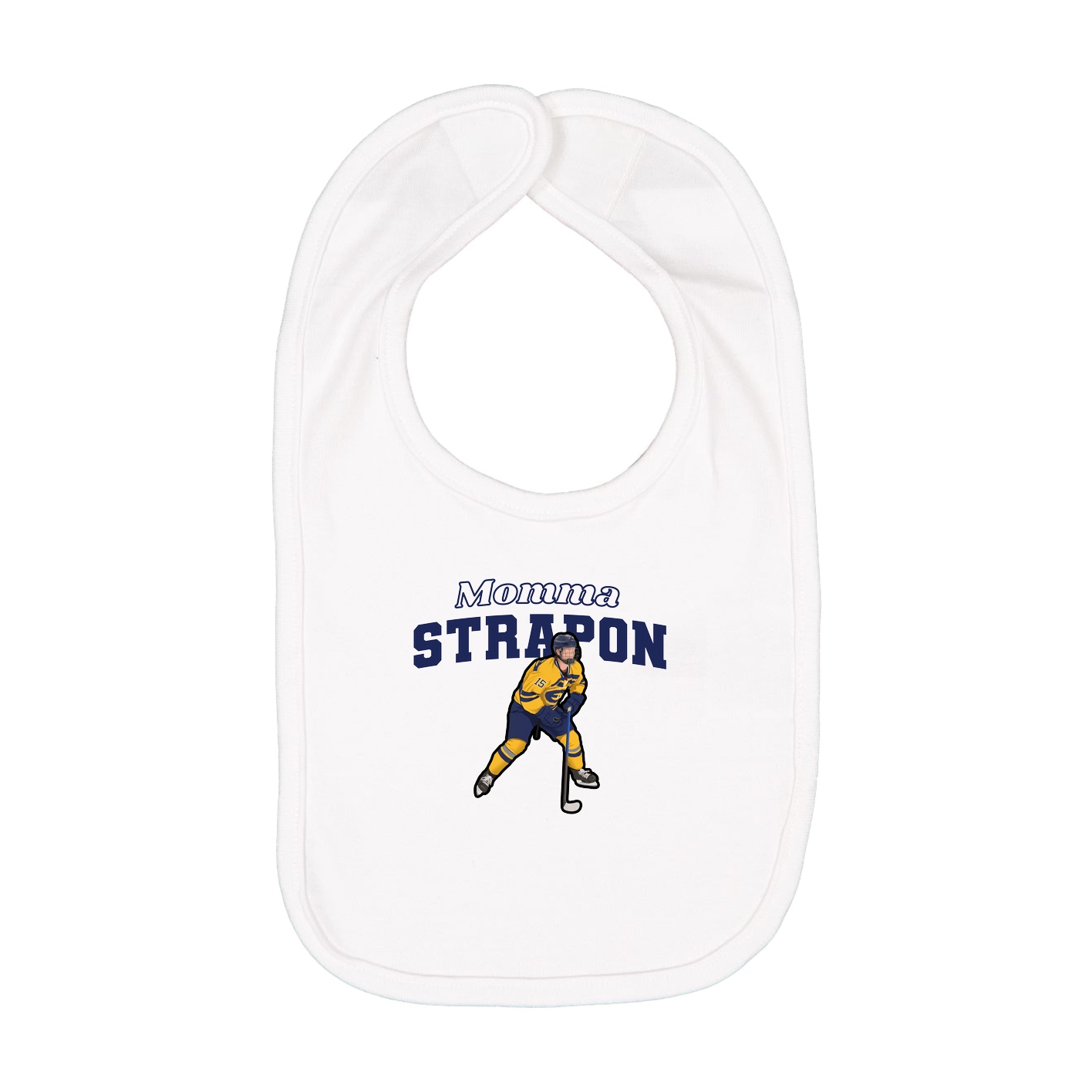 Infant Bib — Mothers Day Block in White