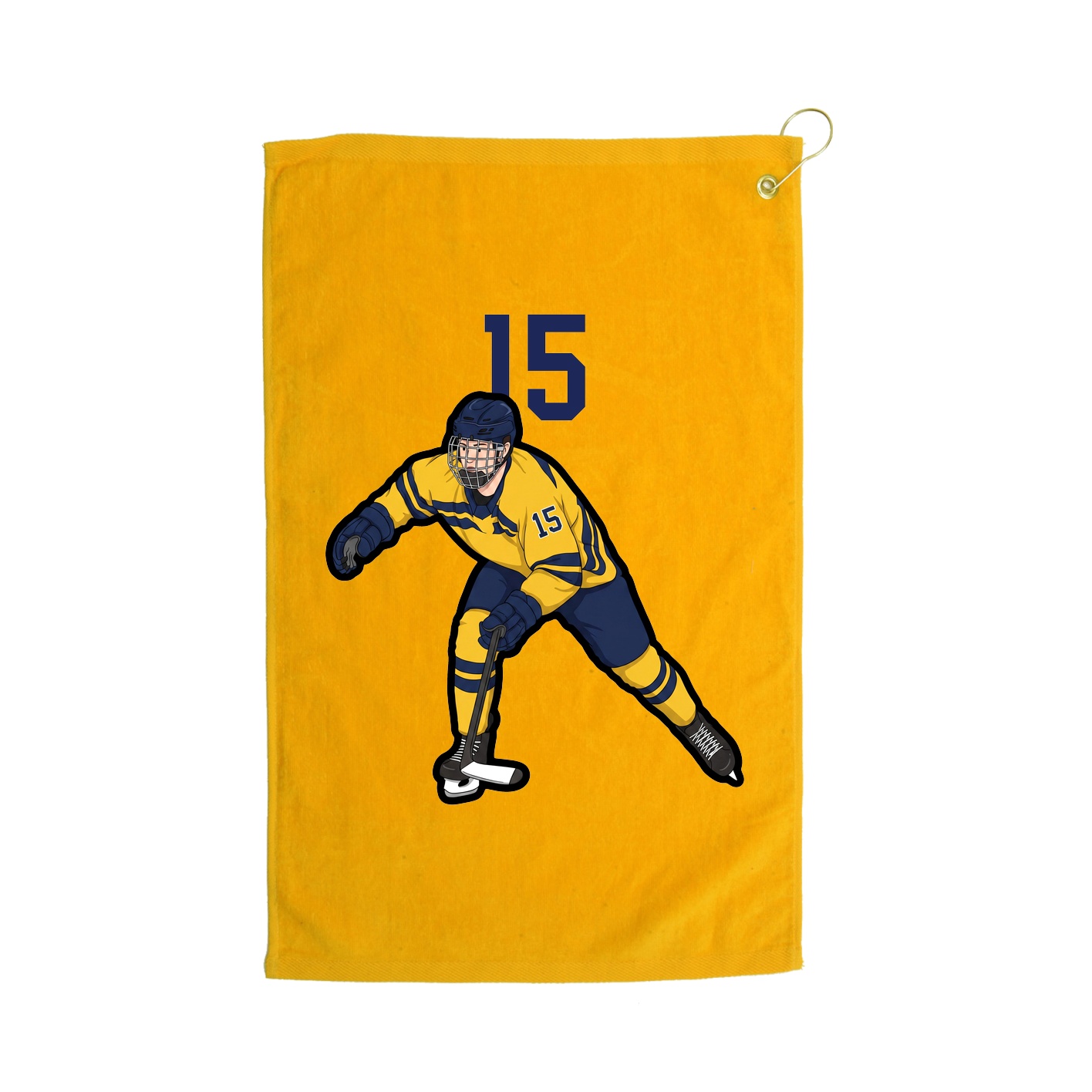 Golf Towel — Number Top in Gold