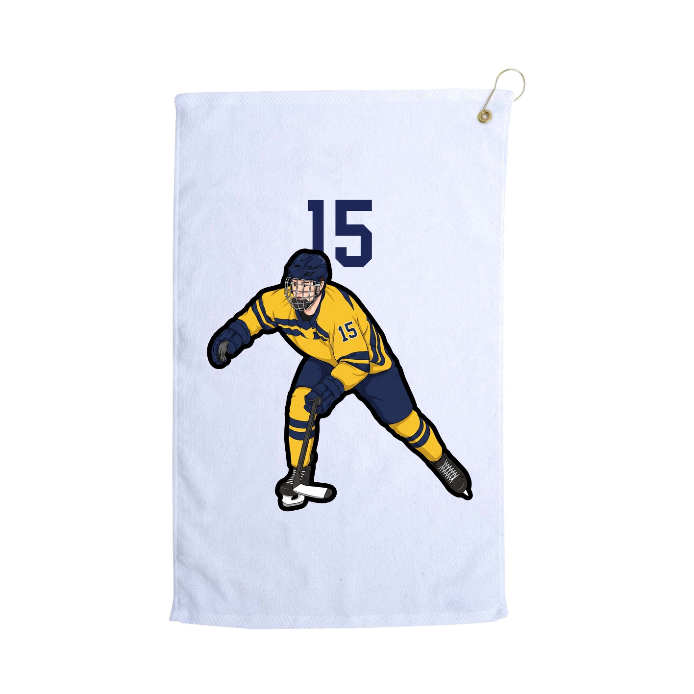 Golf Towel — Number Top in White
