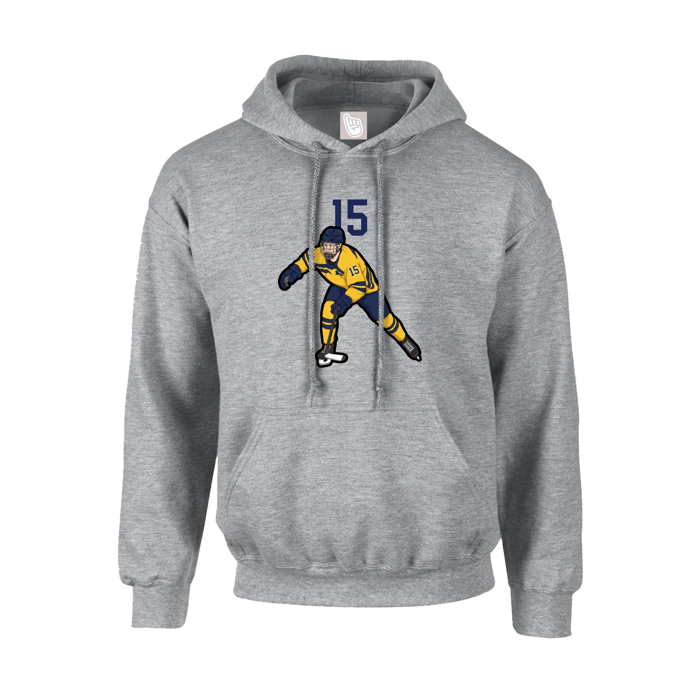 Youth Hoodie — Number Top in Grey
