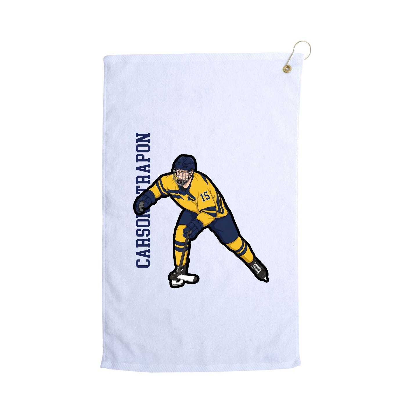 Golf Towel — Name Vertical in White