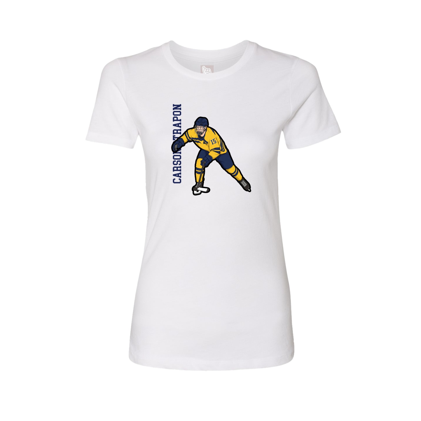 Fitted Women's Tee — Name Vertical in White
