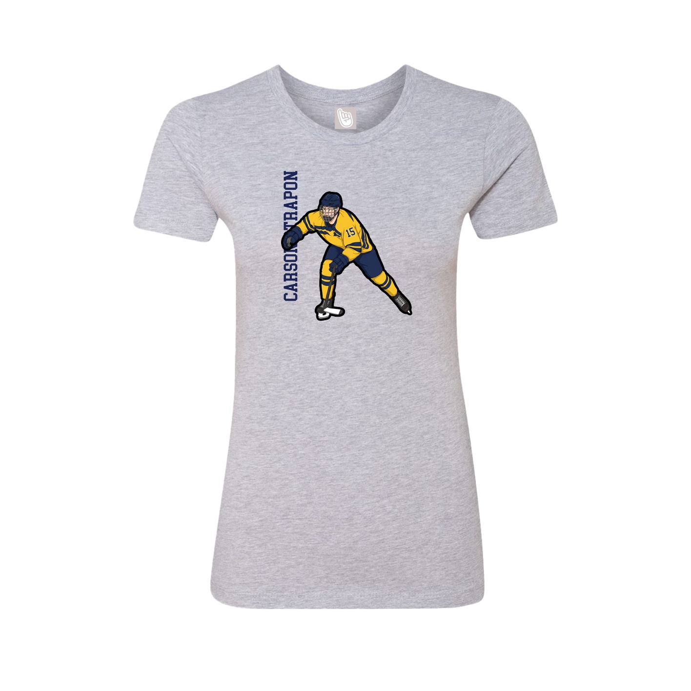 Womens Tee — Name Vertical in Grey