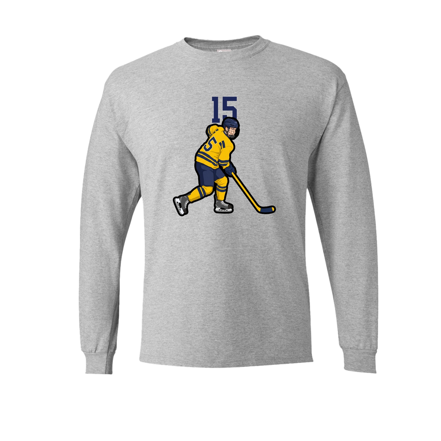 Long Sleeve Tee — Number Top in Grey