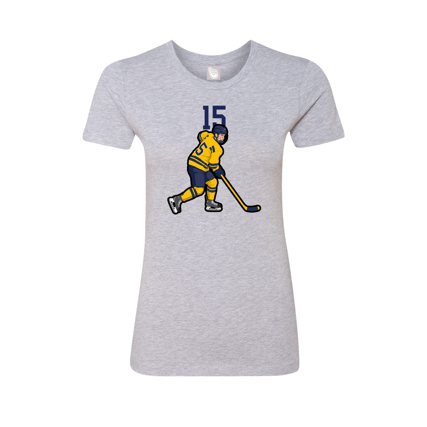 Fitted Women's Tee — Number Top in Grey