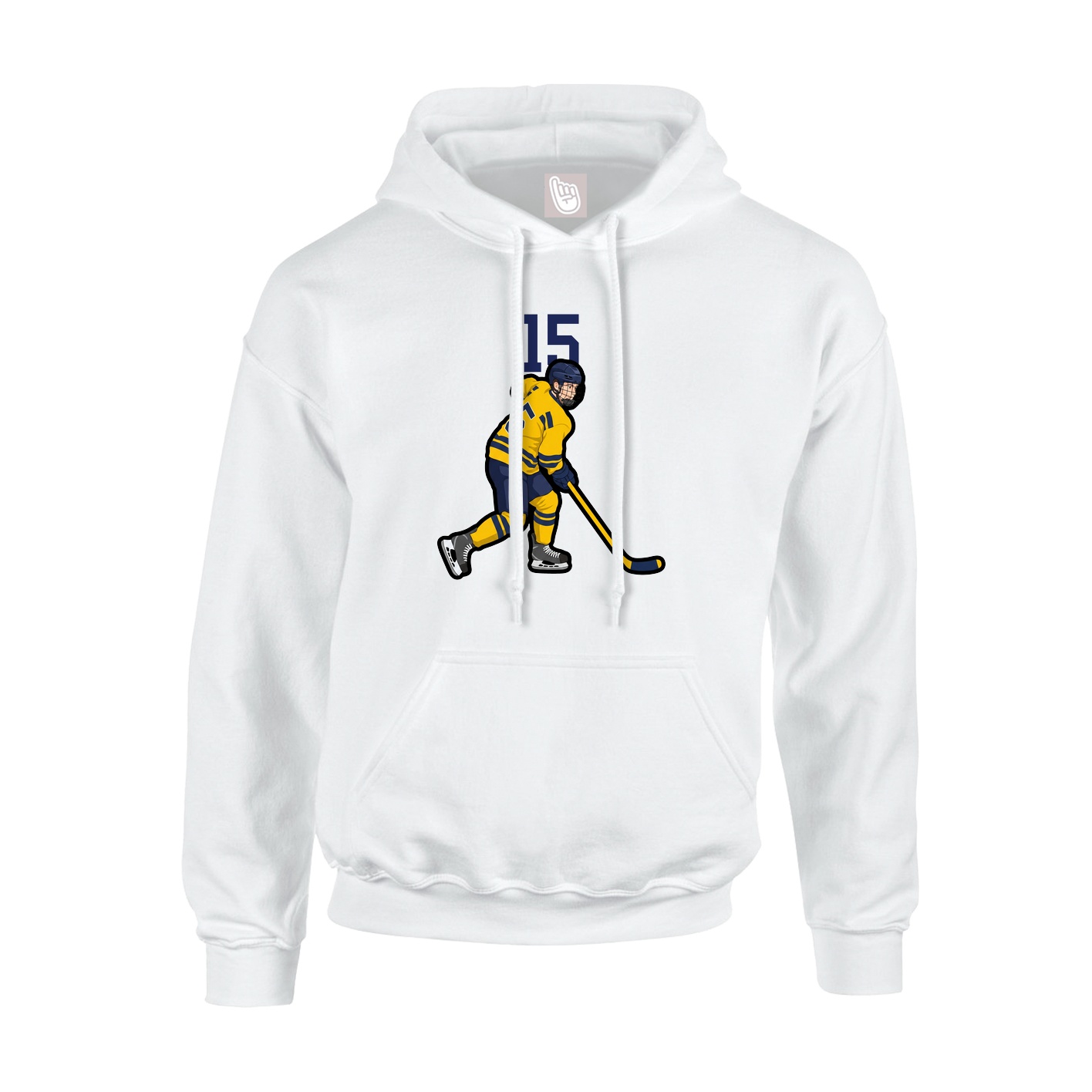 Youth Hoodie — Number Top in White