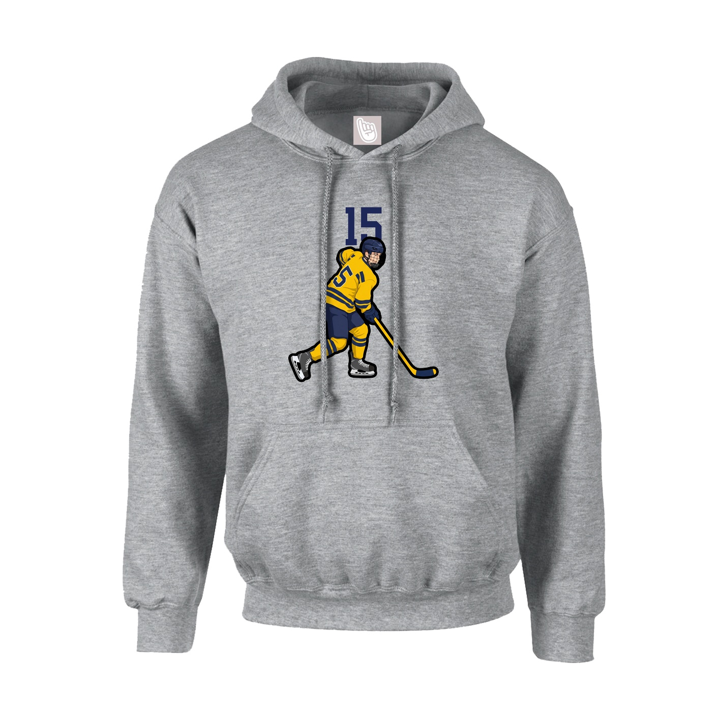 Youth Hoodie — Number Top in Grey
