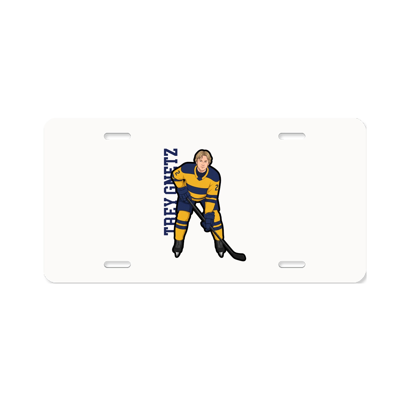 License Plate — Name Vertical in Classic