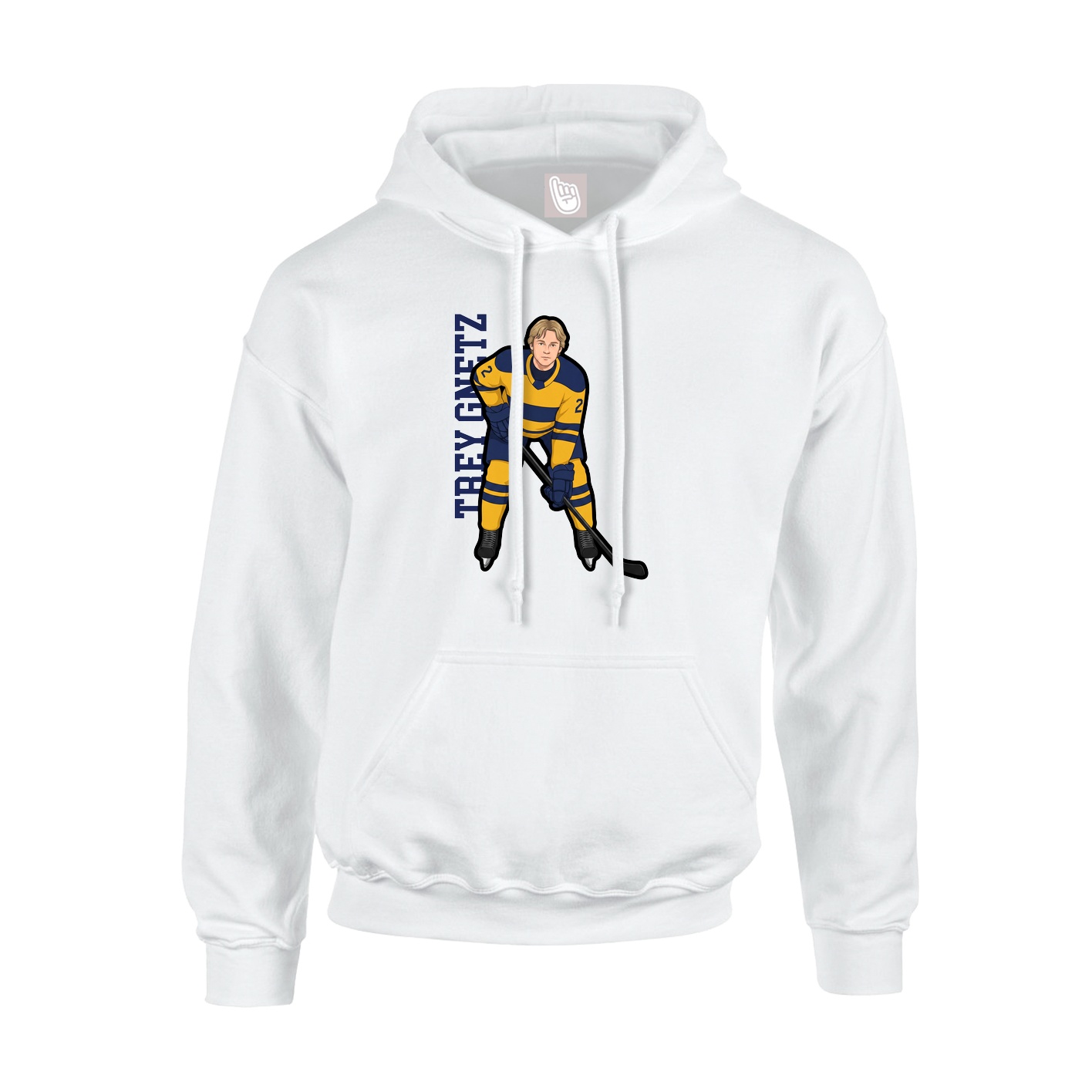 Youth Hoodie — Name Vertical in White
