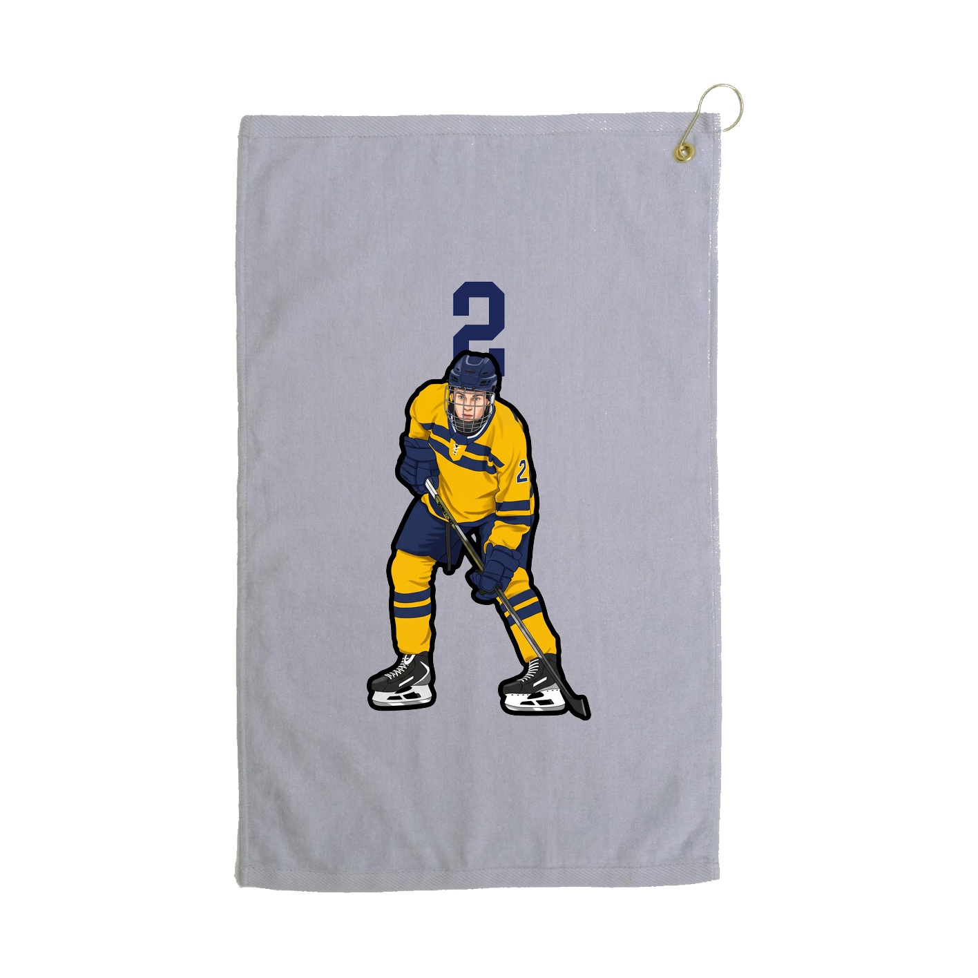 Golf Towel — Number Top in Grey