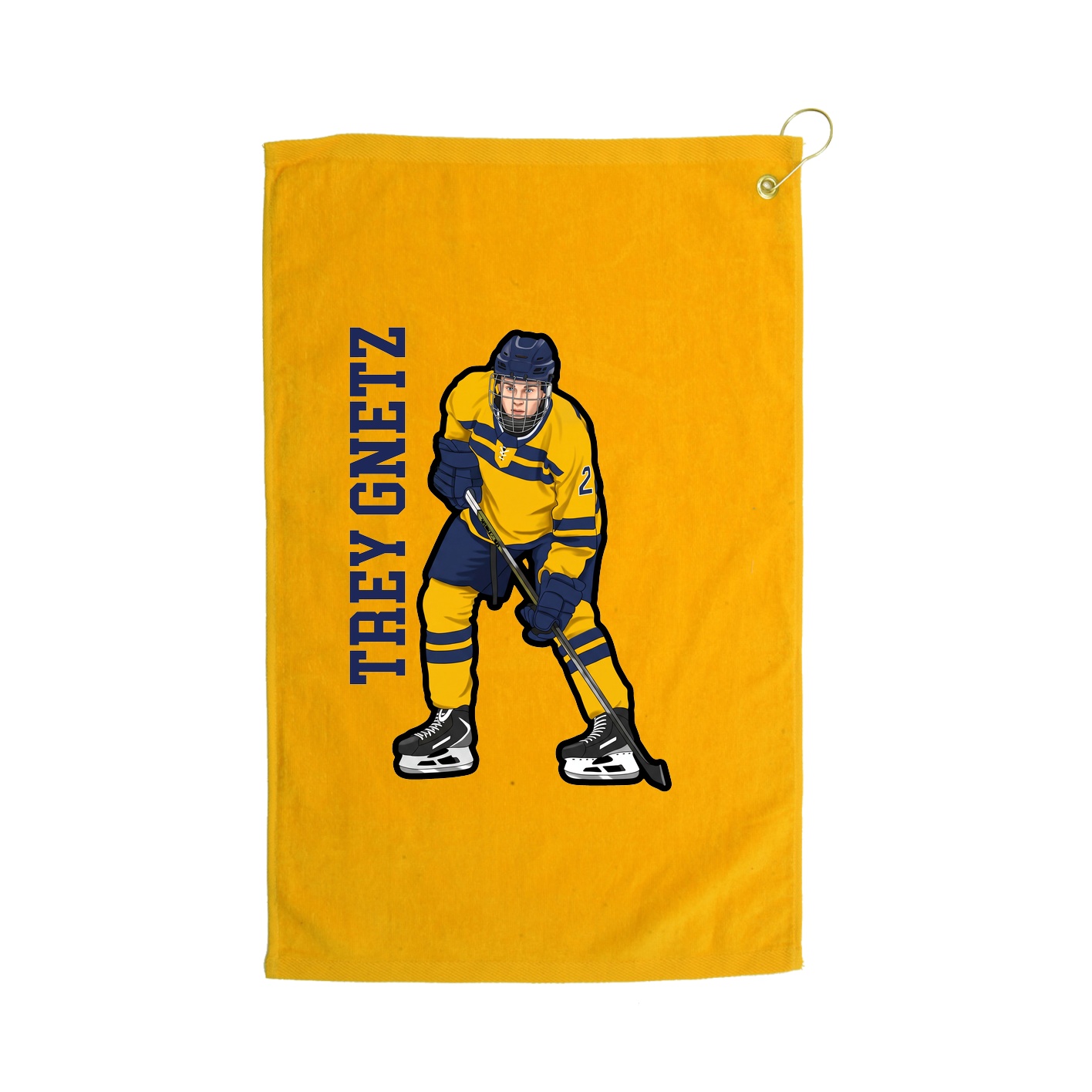 Golf Towel — Name Vertical in Gold