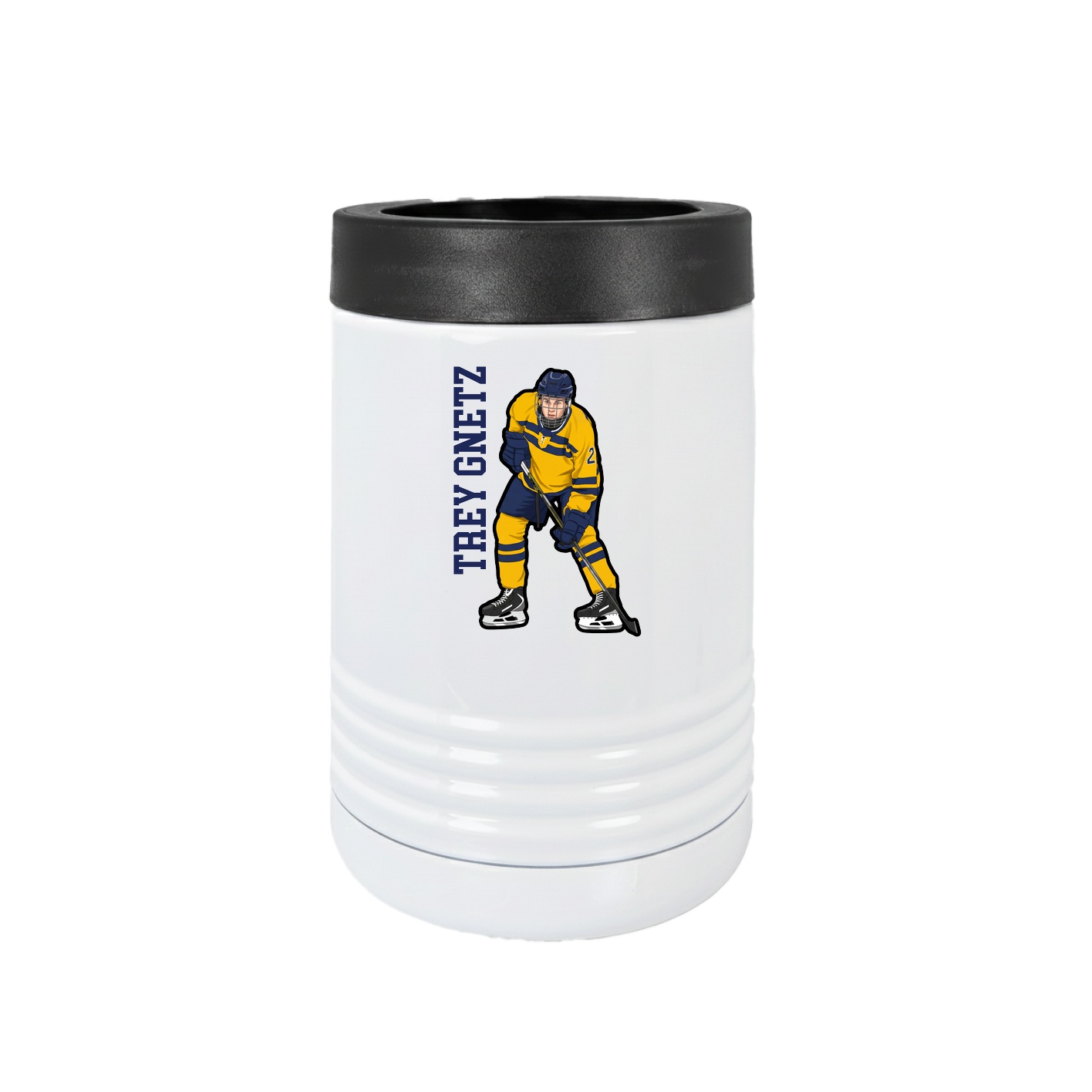 Beverage Holder — Name Vertical in White