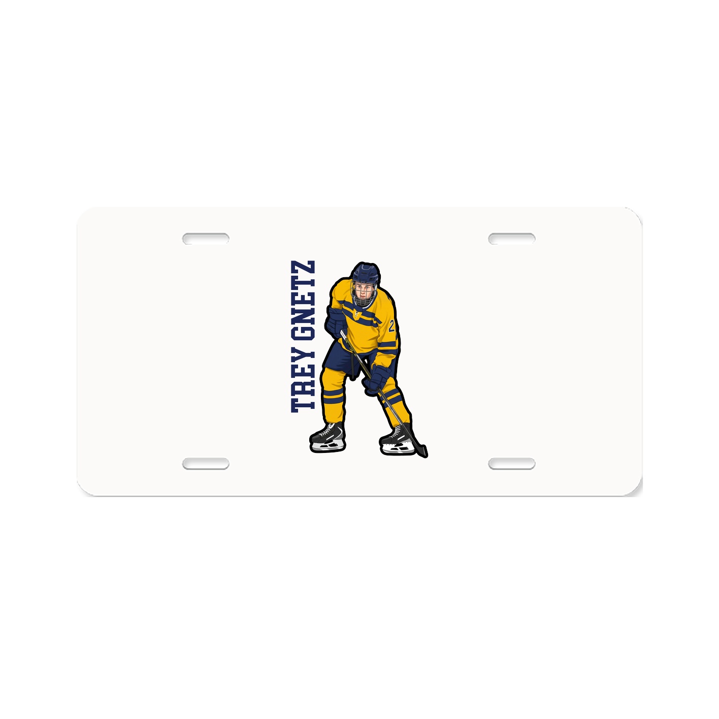 License Plate — Name Vertical in Classic