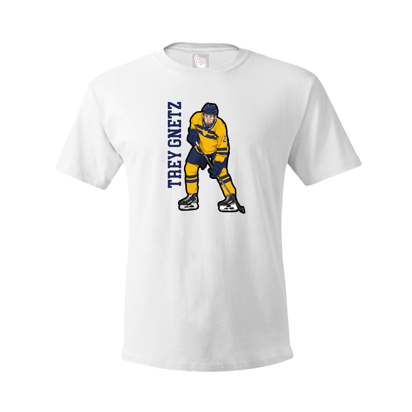 Youth Tee — Name Vertical in White