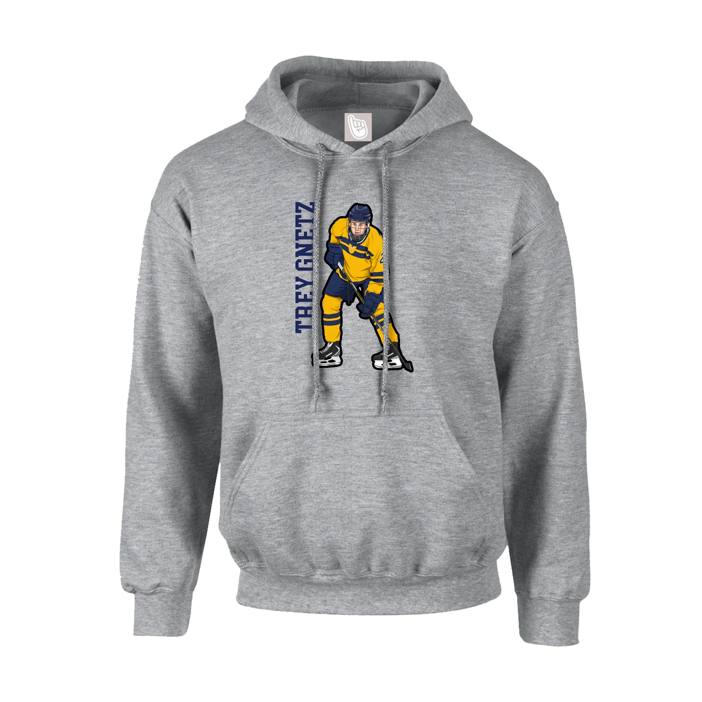 Youth Hoodie — Name Vertical in Grey