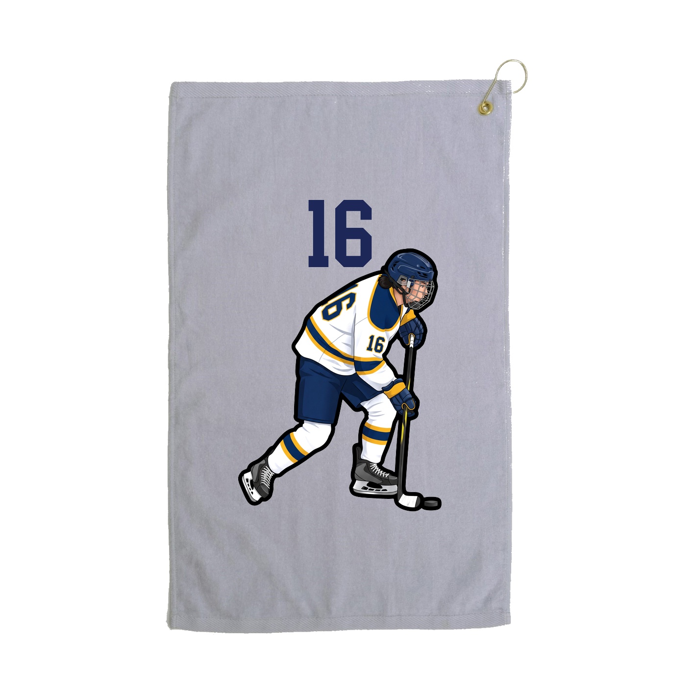 Golf Towel — Number Top in Grey