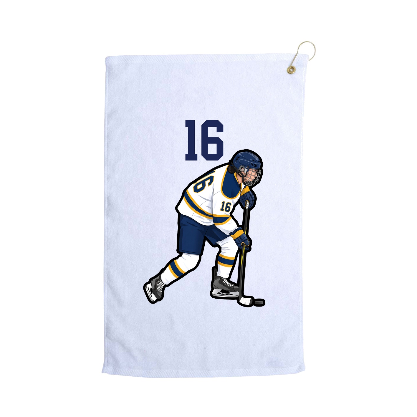 Golf Towel — Number Top in White
