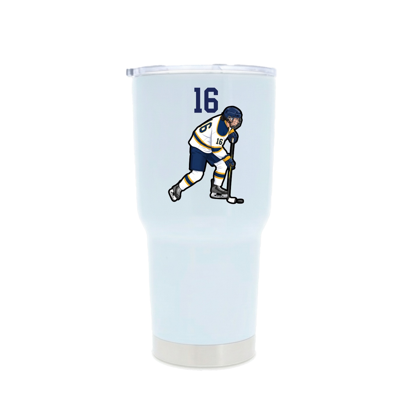 30oz Stainless Steel Tumbler — Number Top in White