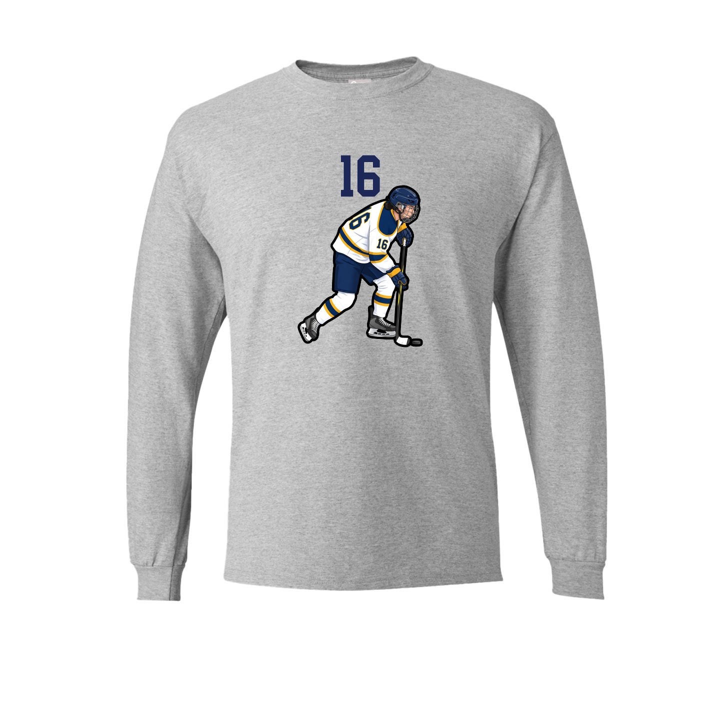 Long Sleeve Tee — Number Top in Grey