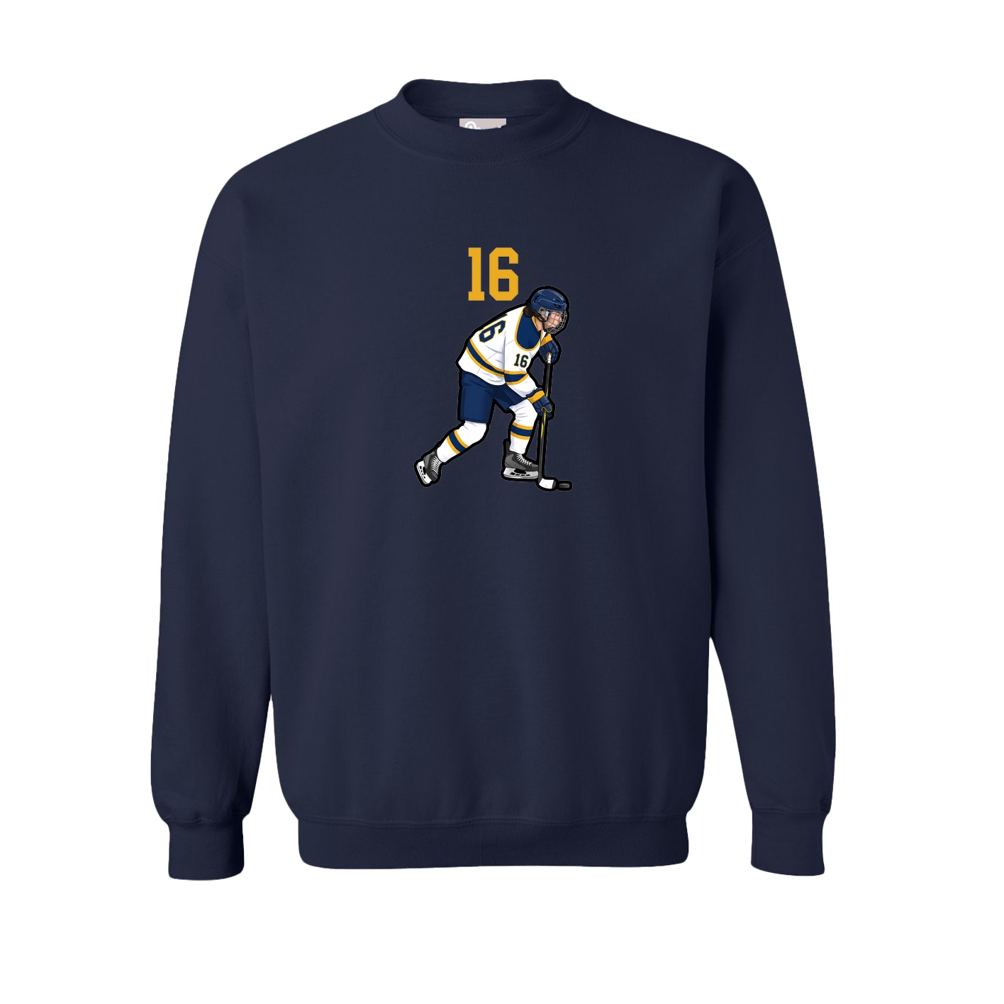 Fleece Crew — Number Top in Navy
