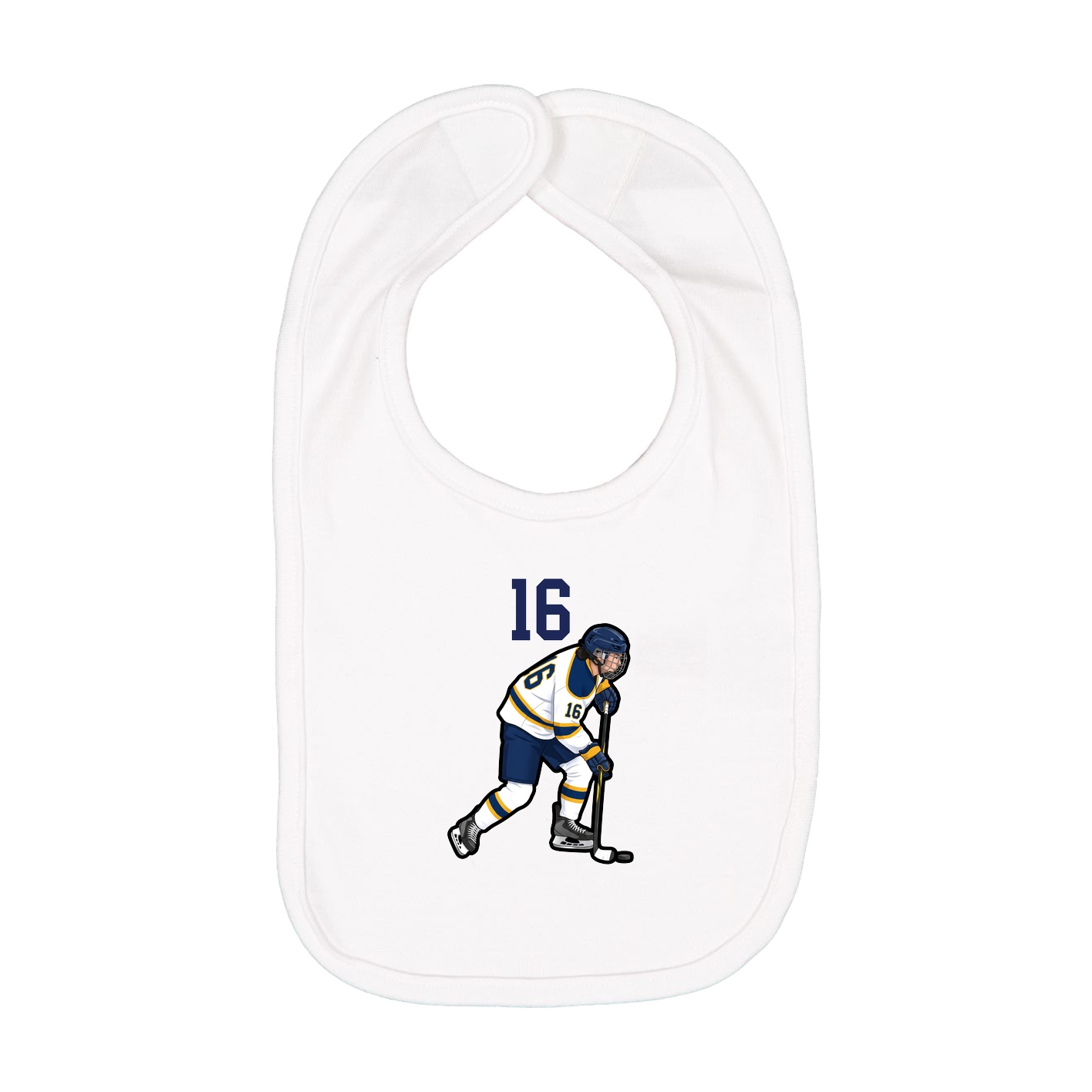 Infant Bib — Number Top in White