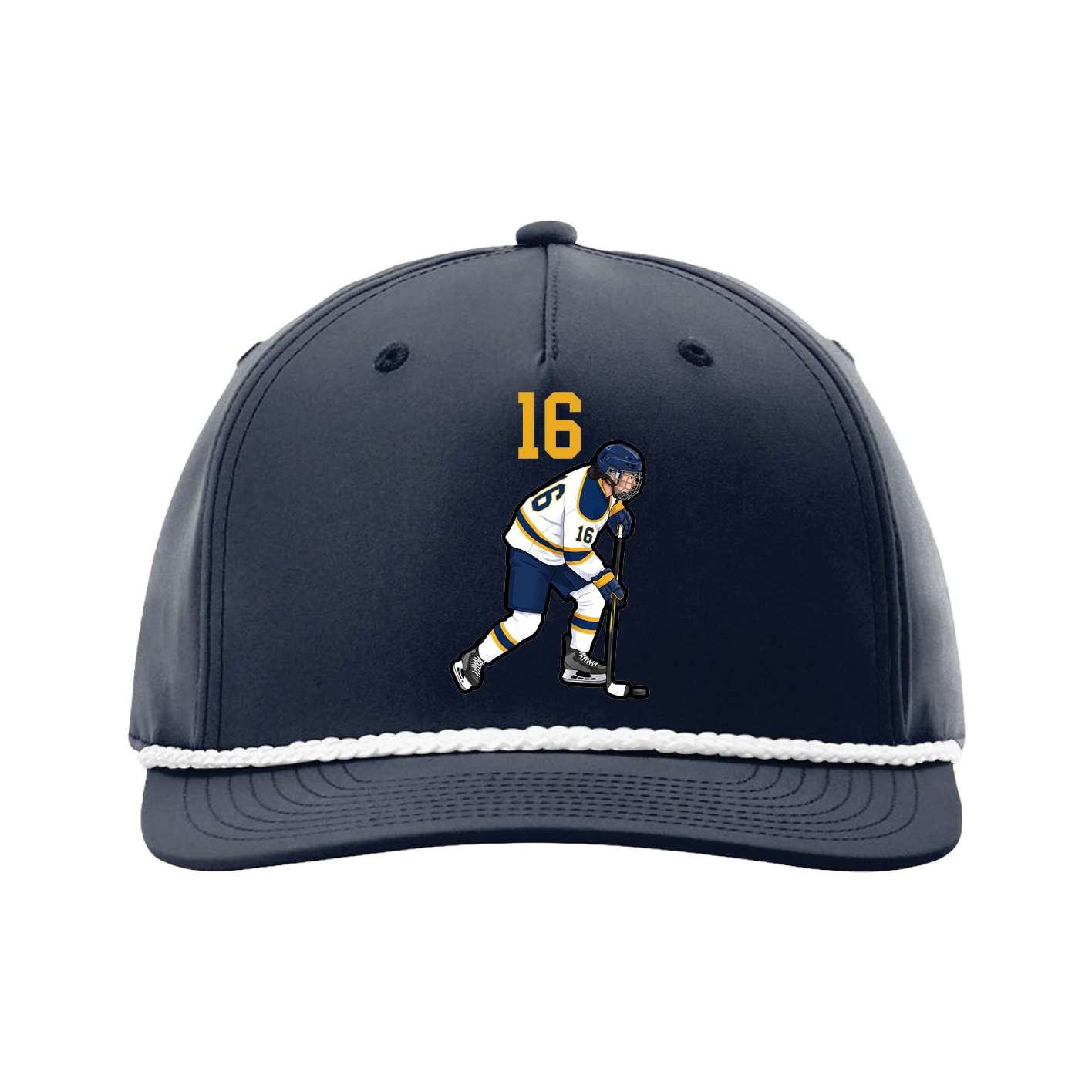 Five-Panel Classic Rope Cap — Number Top in Navy