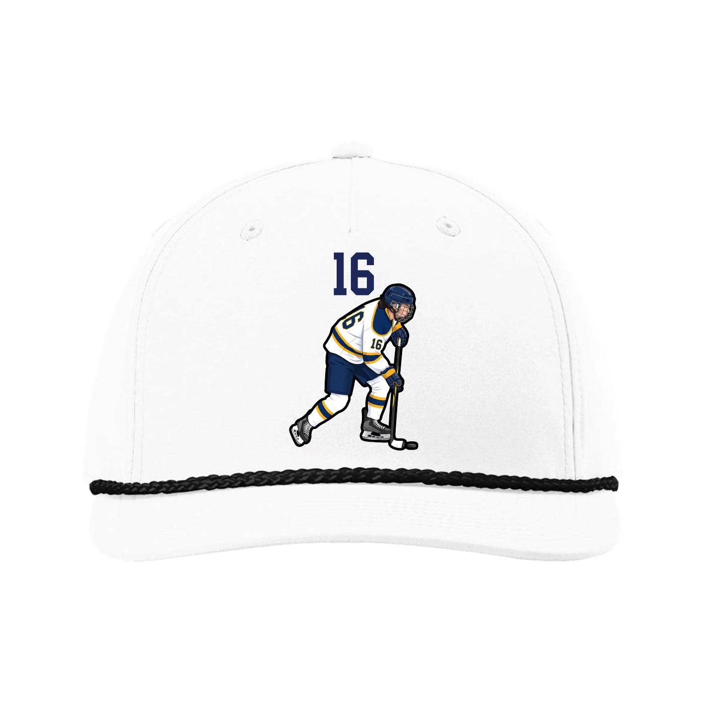 Five-Panel Classic Rope Cap — Number Top in White
