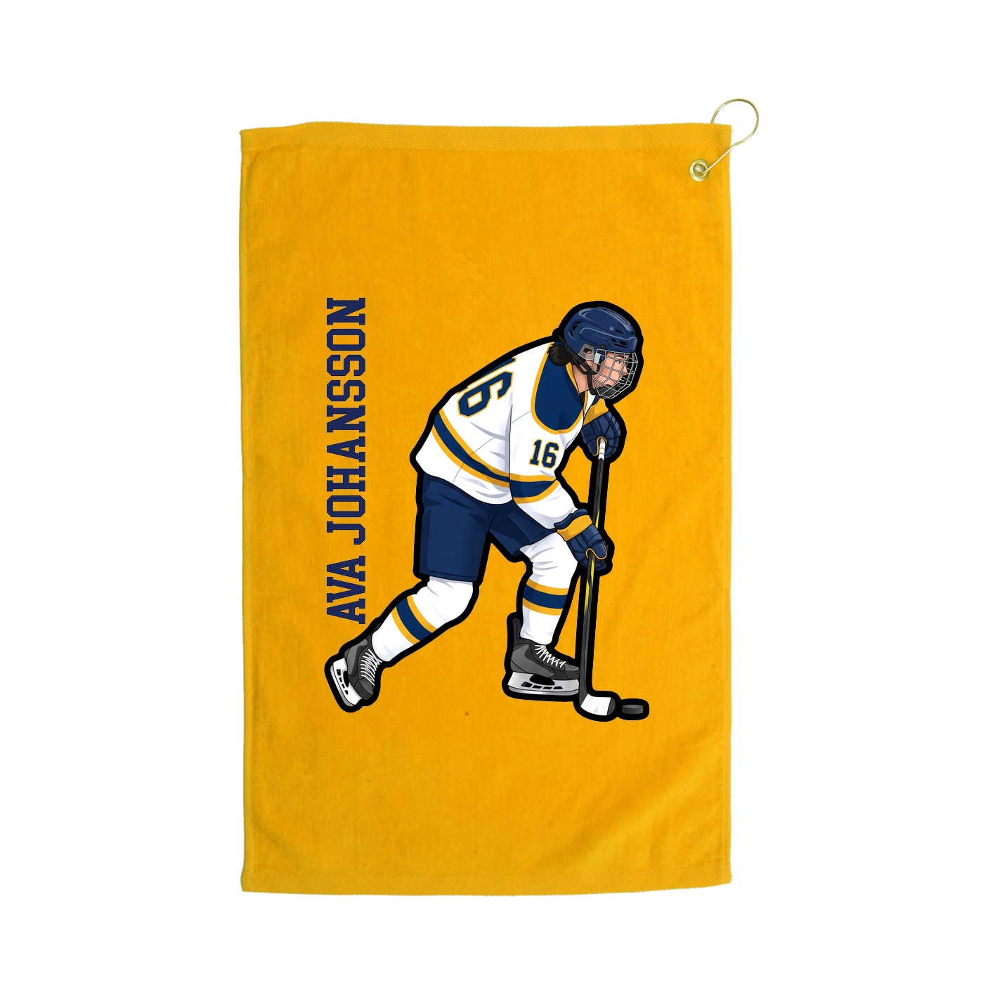 Golf Towel — Name Vertical in Gold