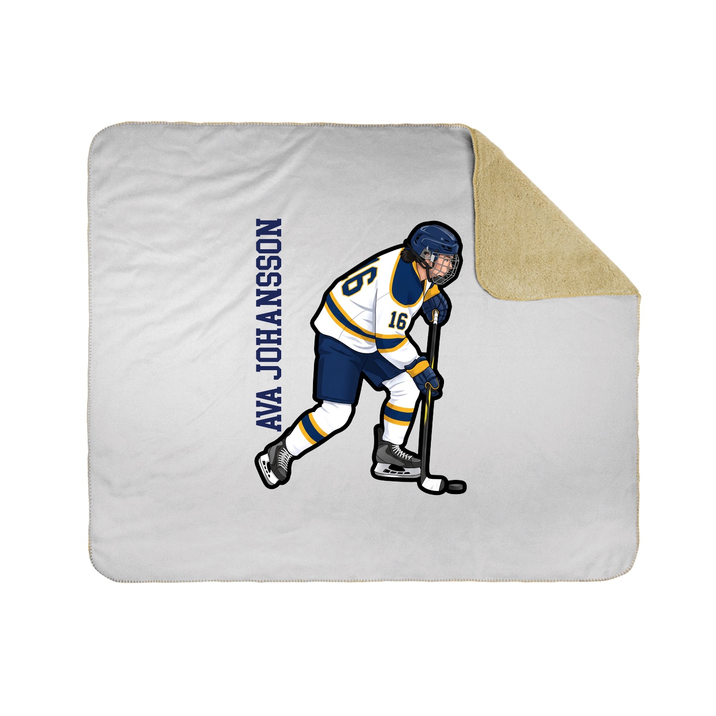 Throw Blanket — Name Vertical in White