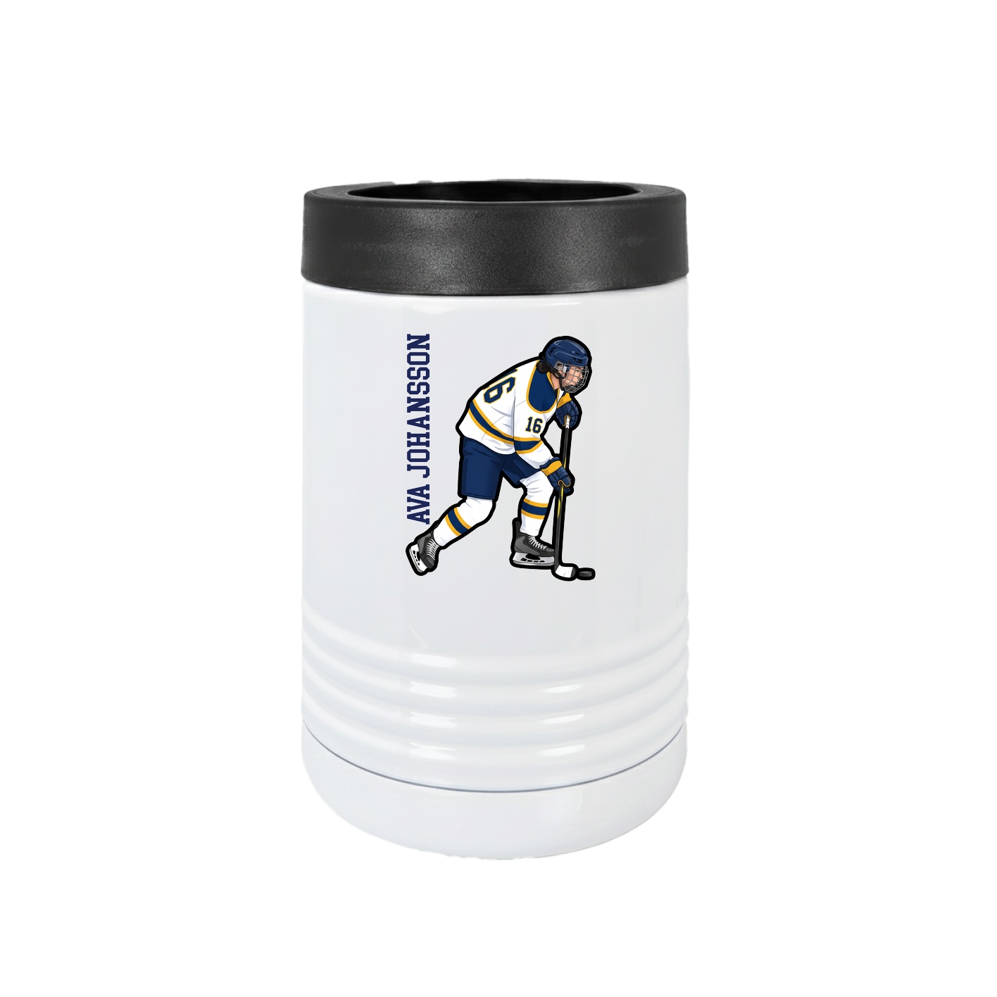 Beverage Holder — Name Vertical in White