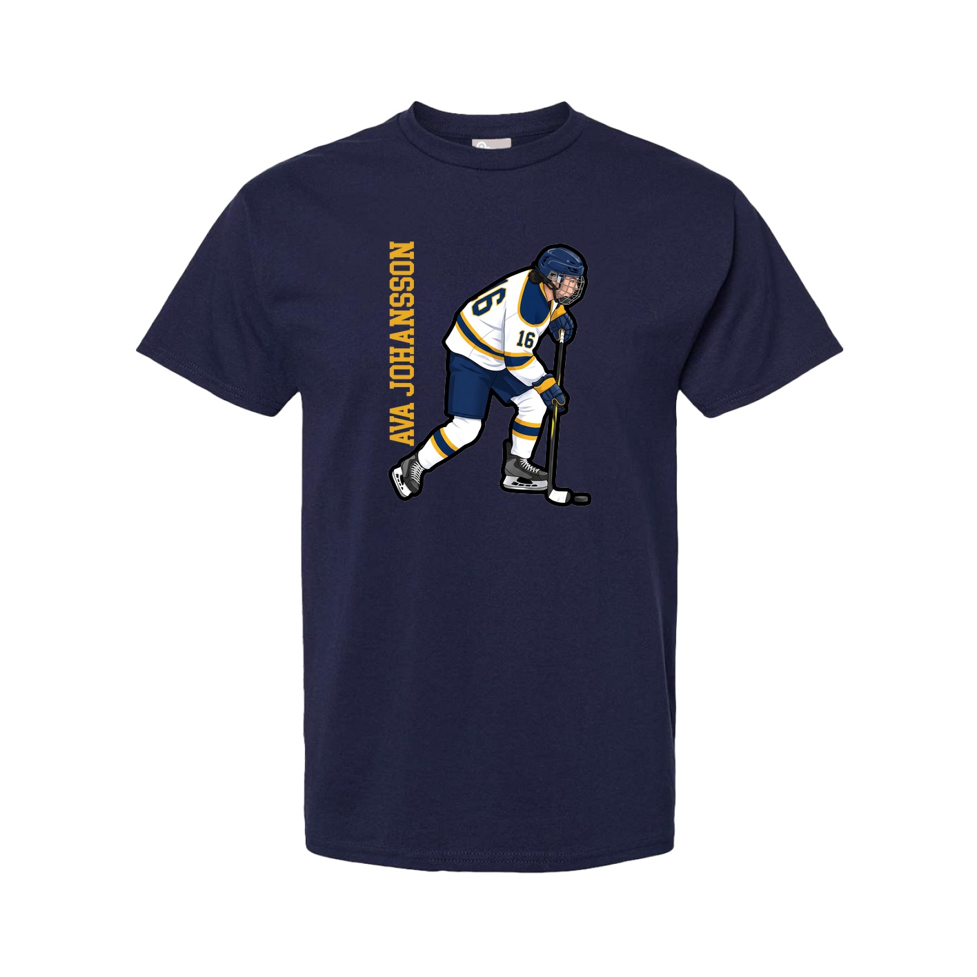 Tee — Name Vertical in Navy