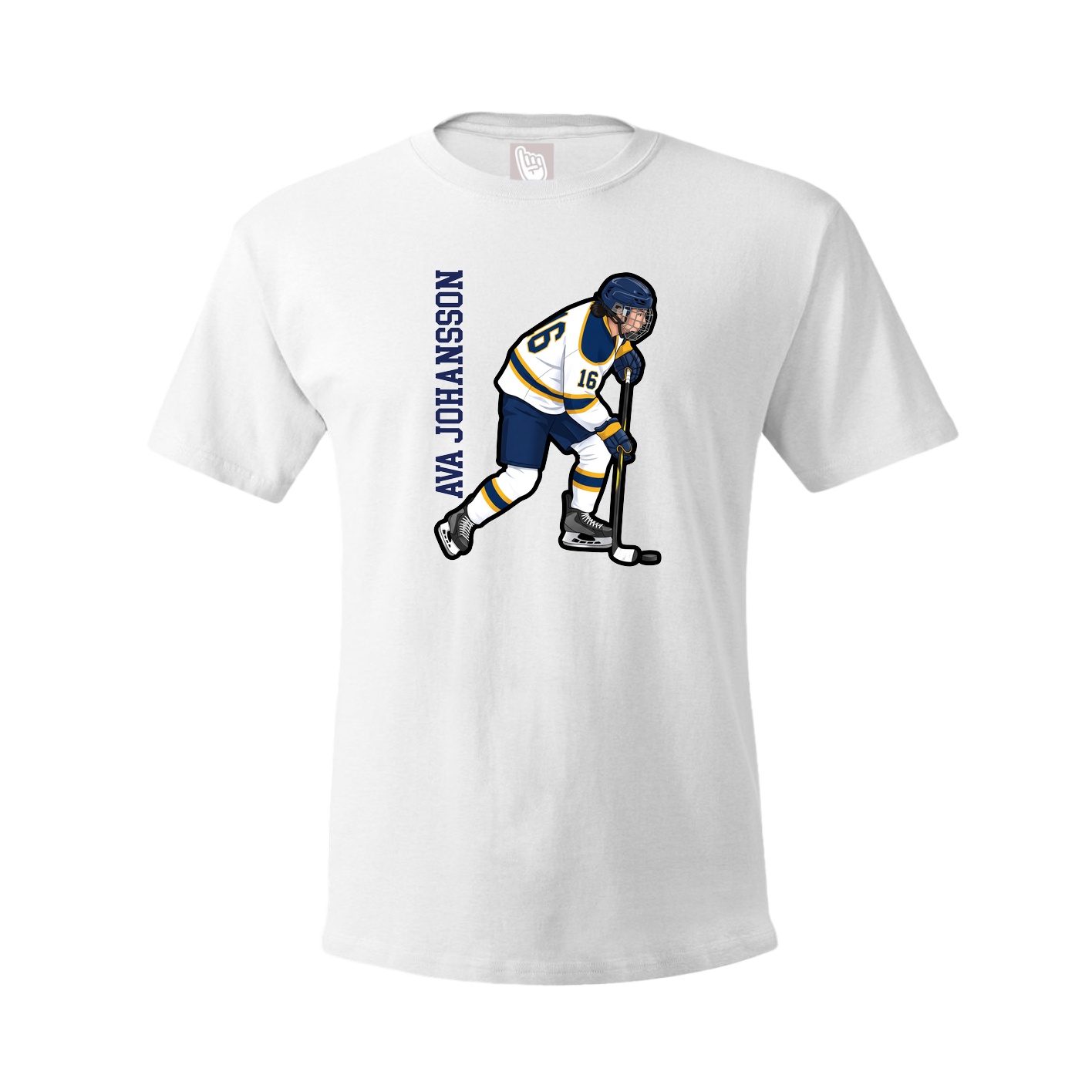 Youth Tee — Name Vertical in White