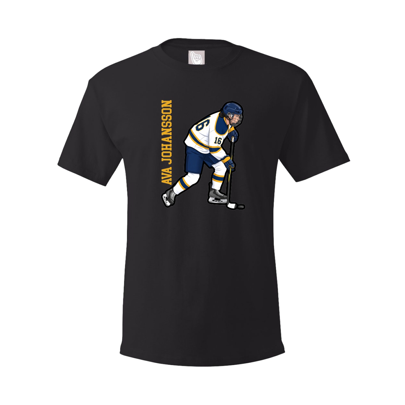 Youth Tee — Name Vertical in Black
