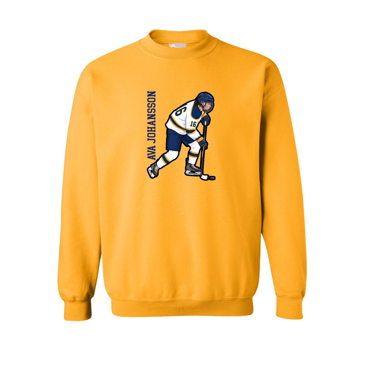 Fleece Crew — Name Vertical in Gold