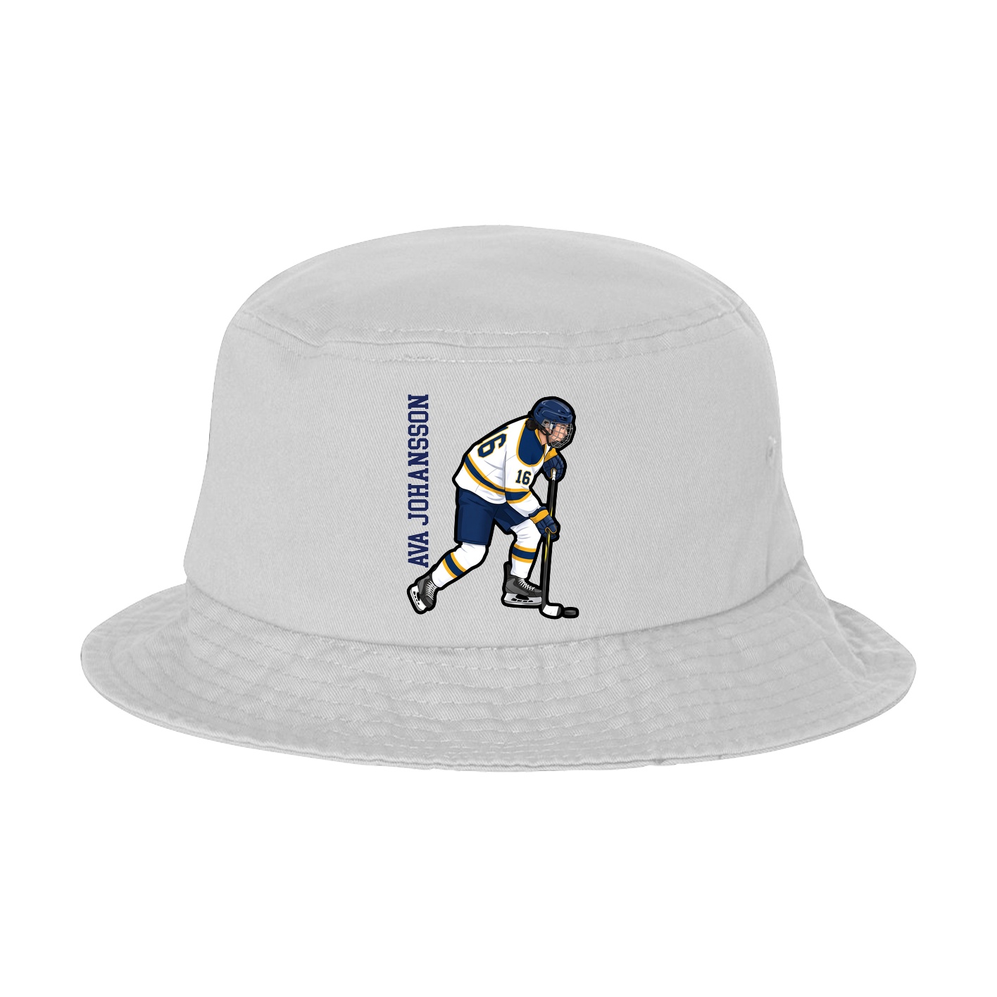 Bucket Cap — Name Vertical in White